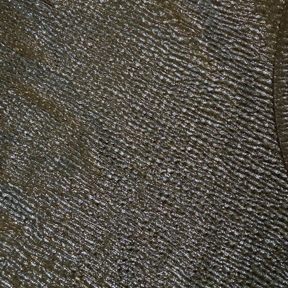 Chico's Silver Metallic Short-Sleeve Top Womens XL Casualchic Eveningwear - Picture 3 of 6